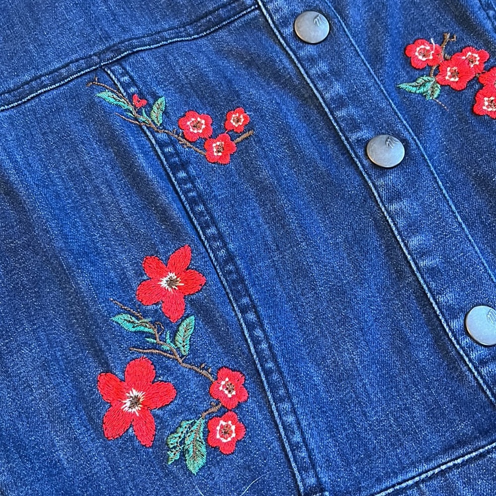 Madewell Cherry Blossom Denim Dress - Picture 10 of 11